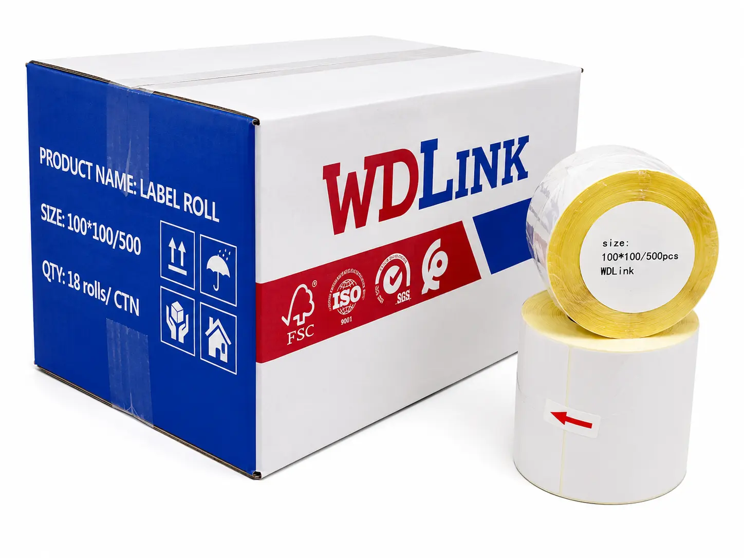 Rouleau étiquettes WDLink WD100X100 100 × 100 mm — vue du produit